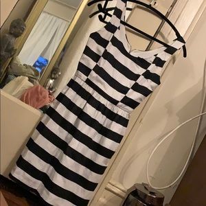 Black/white fit and flare dress